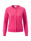 Camellia Fine Knit Wool & Cashmere Cardigan