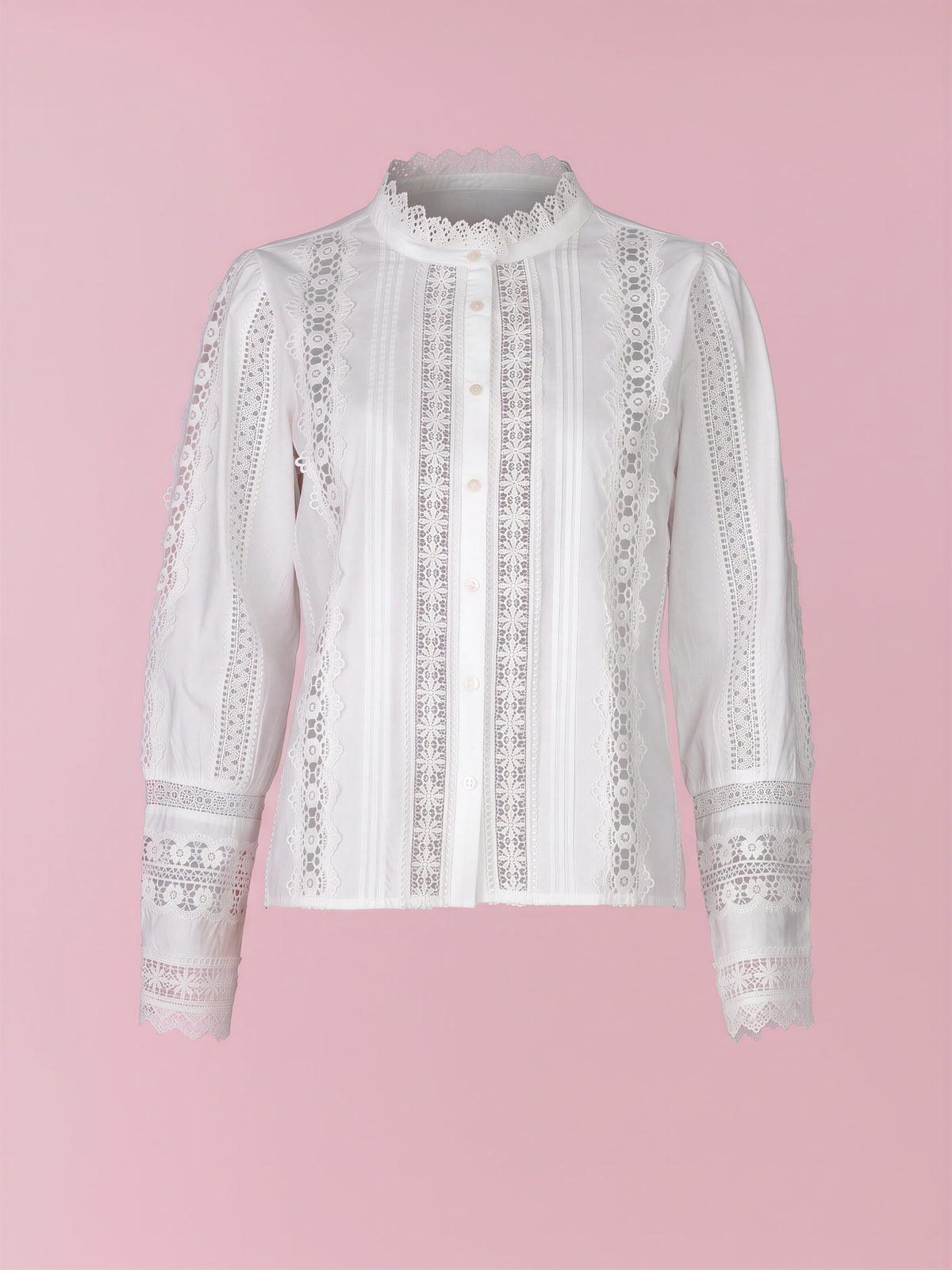 Ivy lace insert cotton blouse